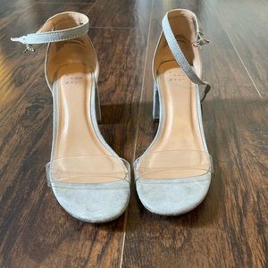 Light blue suede heels